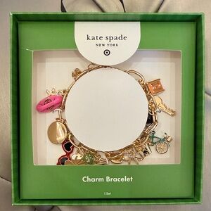 NEW KATE SPADE + TARGET CHARM BRACELET GOLD